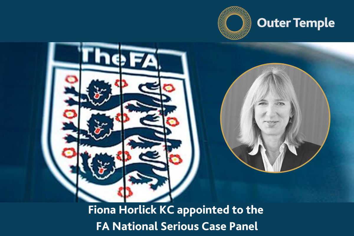Fiona Horlick KC has been appointed to the FA National Serious Case Panel