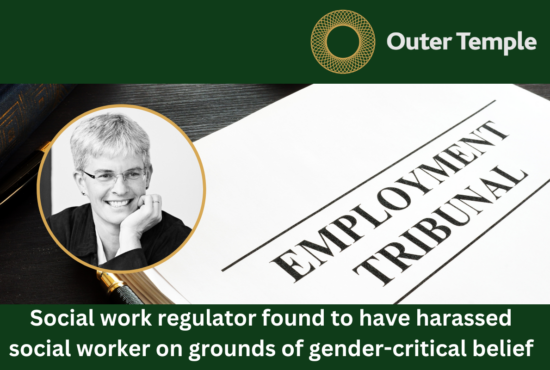 Naomi Cunningham acts for social worker in belief discrimination case in employment tribunal 