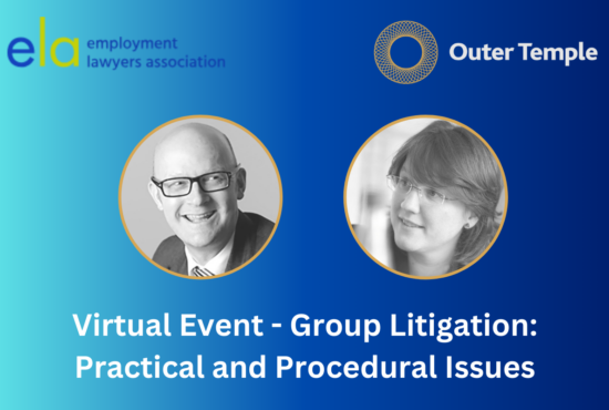 Outer Temple Chambers' employment specialists, Andrew Allen KC and Lydia Seymour will be speaking at the Employment Lawyers Association (ELA) event taking place on Thursday 18th of April 2024. Details on how to register for the virtual event can be found below.
