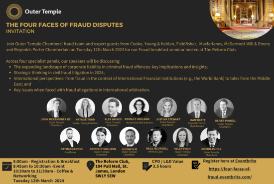 Event: The Four Faces of Fraud Disputes, 12th March 2024