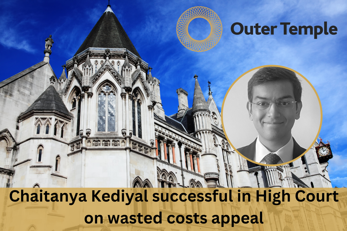 Chaitanya Kediyal successful in High Court on wasted costs appeal