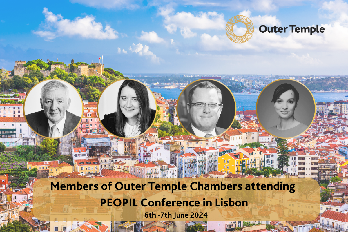 Outer Temple's Gerard McDermott KC, Sarah Crowther KC, Ian Denham and Aliyah Akram will be attending the PEOPIL Conference in Lisbon from Thursday 6th - Friday 7th of June.