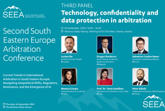 Lucian ILIE will moderate the Third Panel at the 2nd Edition of the South Eastern Europe Arbitration Conference (SEEA)
