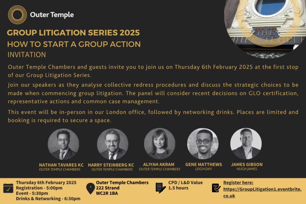 Event: Group Litigation Series 2025 - 'How To Start A Group Action'
