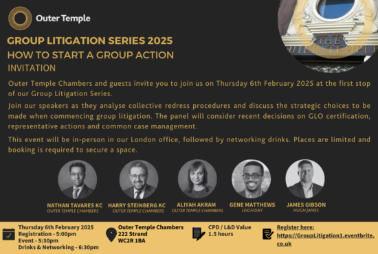 Event: Group Litigation Series 2025 - 'How To Start A Group Action'