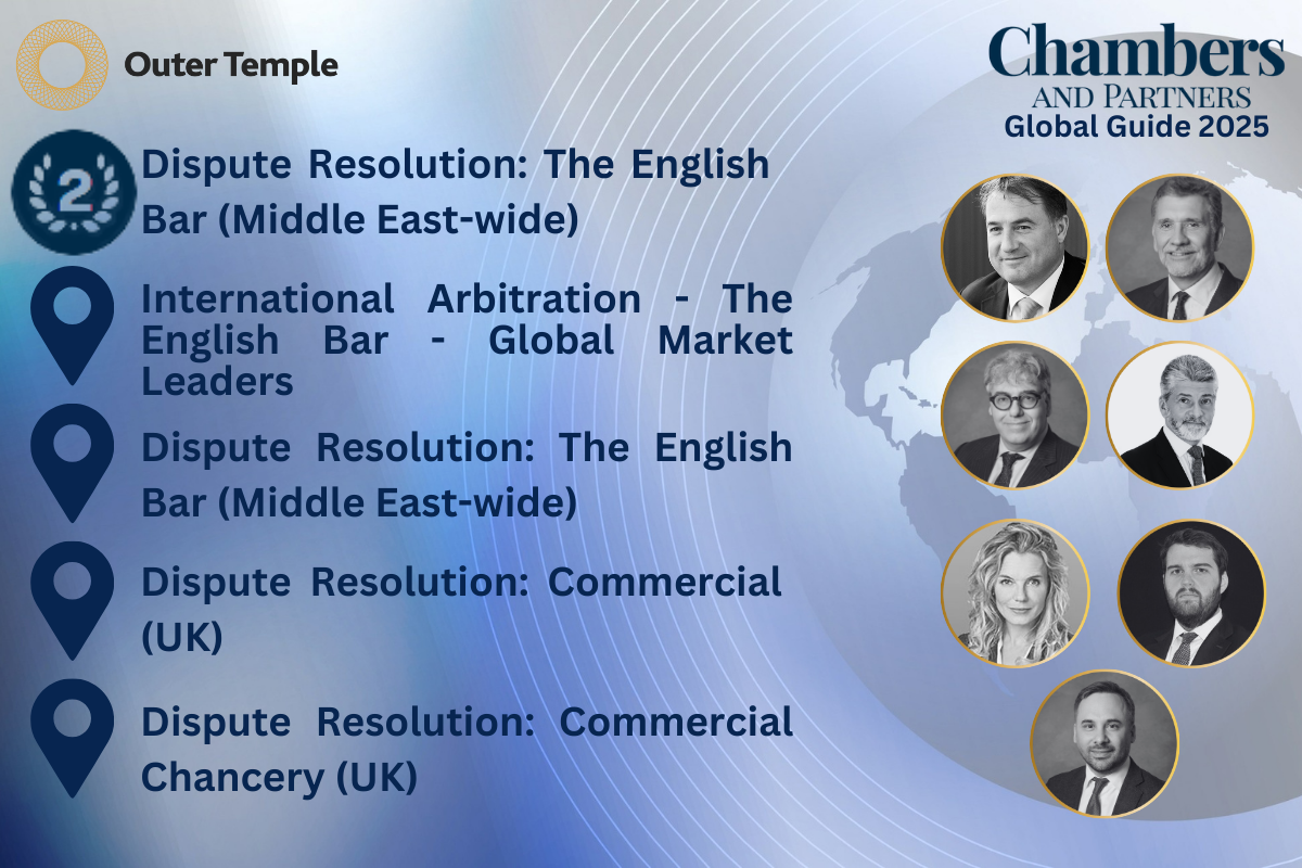 Outer Temple Chambers ranked in the Chambers Global 2025 Guide.