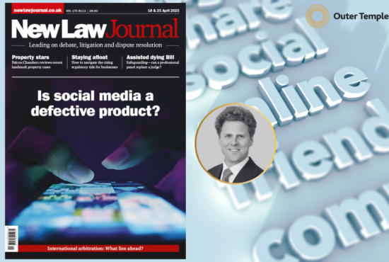 'Is social media a defective product?'- Harry Lambert Published in The New Law Journal