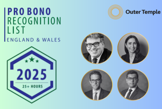 Outer Temple's barristers included in the 2025 Pro Bono Recognition list