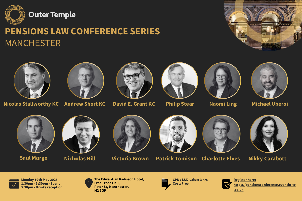 Event: Pensions Law Conference, Manchester – Monday 19th May 2025