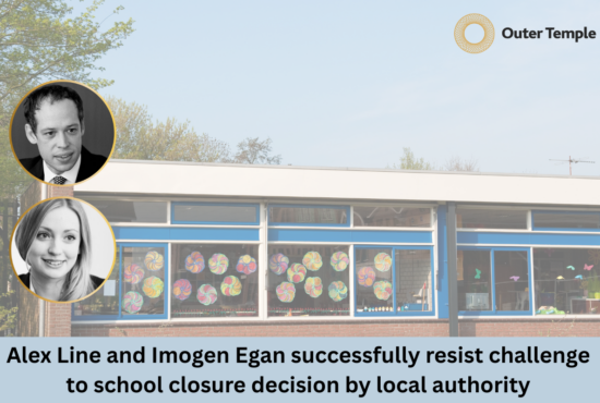 Alex Line and Imogen Egan successfully resist challenge to school closure decision by local authority