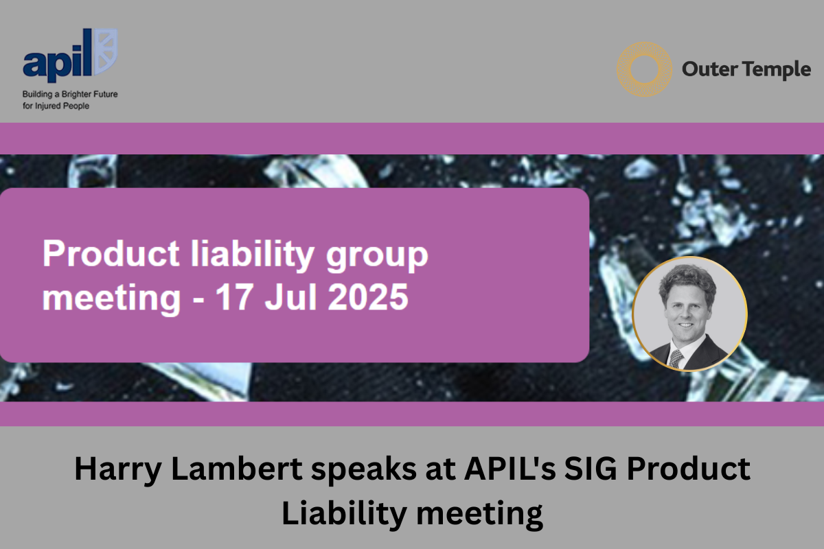 Harry Lambert speaks at APIL's SIG Product Liability meeting