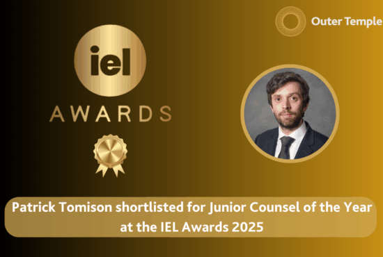 Patrick Tomison shortlisted for Junior Counsel of the Year at the International Employment Lawyer Awards 2025