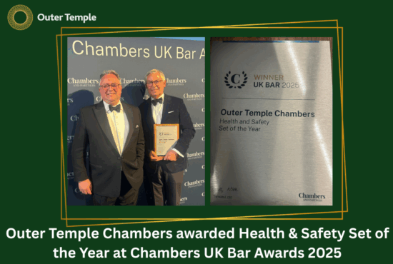 Outer Temple Chambers awarded Health & Safety Set of the Year at Chambers UK Bar Awards 2025