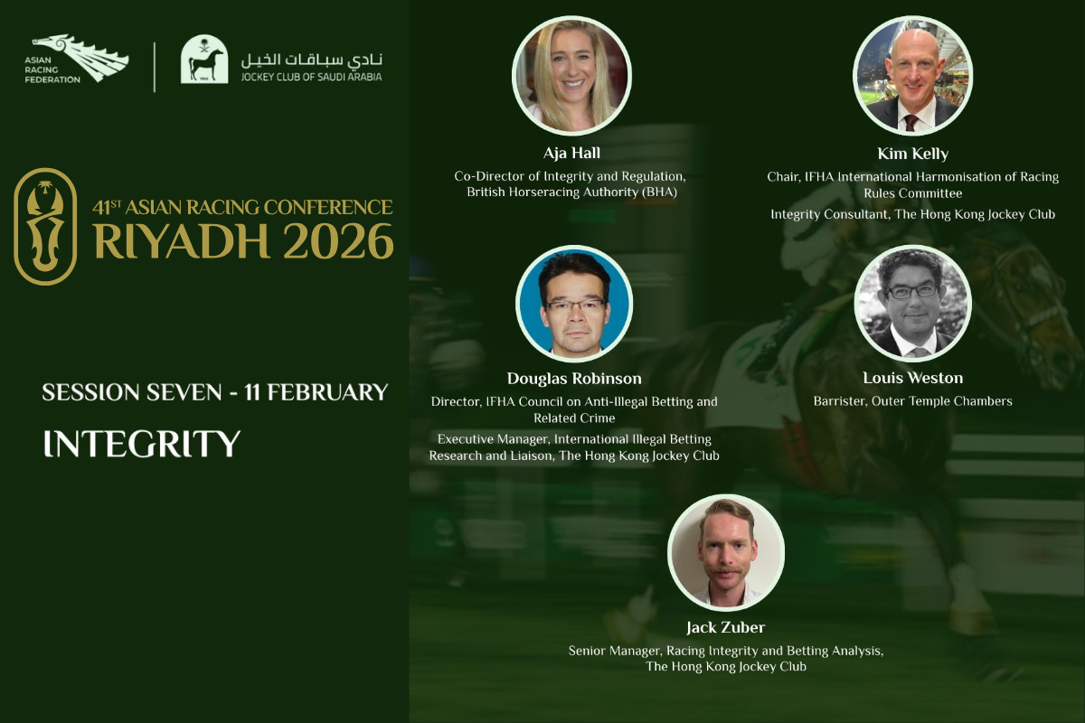 Louis Weston speaking at the 41st Asian Racing Conference in Riyadh