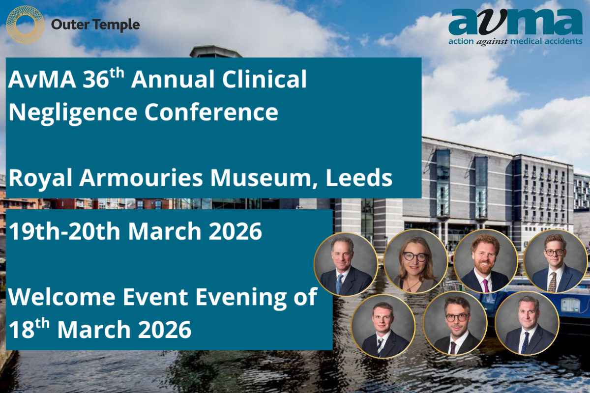 Rachel Vickers KC and Harry Lambert speaking at AvMA's 36th Annual Clinical Negligence Conference (ACNC)