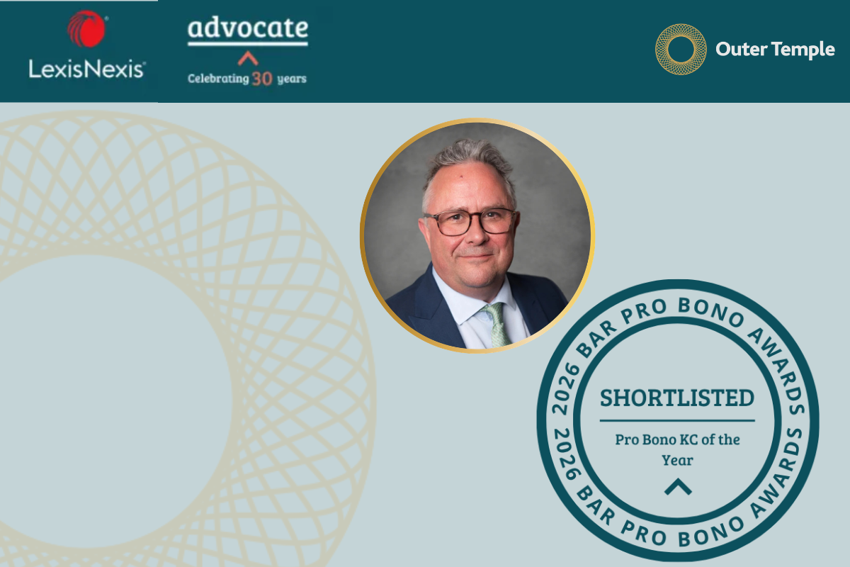 James Leonard KC nominated at the 2026 Bar Pro Bono Awards
