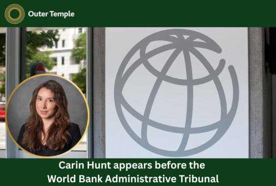 Carin Hunt appears before the World Bank Administrative Tribunal