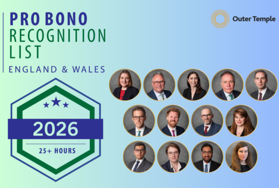 Outer Temple’s barristers included in the 2026 Pro Bono Recognition list